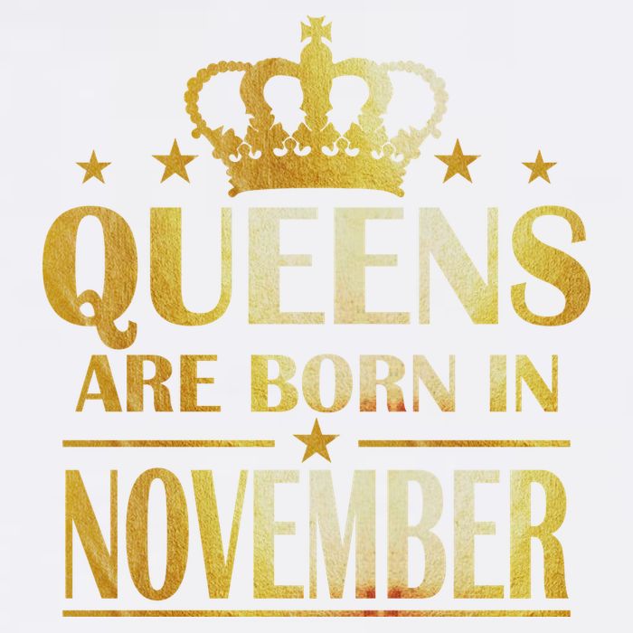 Limited Edition Queens Are Born In November Print Garment-Dyed Sweatshirt