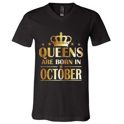 Limited Edition Queens Are Born In October V-Neck T-Shirt