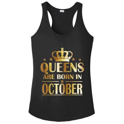 Limited Edition Queens Are Born In October Ladies PosiCharge Competitor Racerback Tank