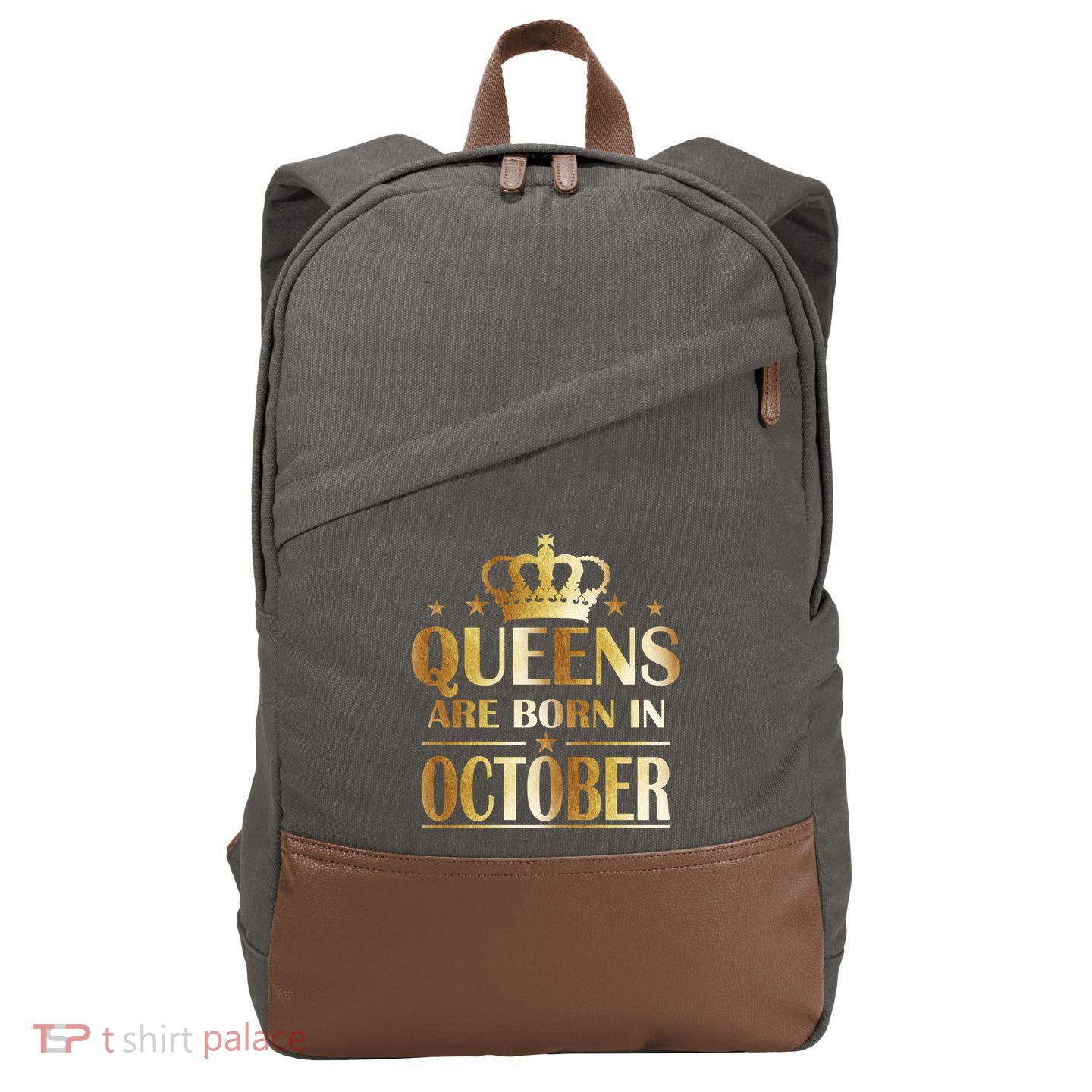 Limited Edition Queens Are Born In October Cotton Canvas Backpack