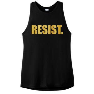 Limited Edition Resist Gold Print Ladies PosiCharge Tri-Blend Wicking Tank