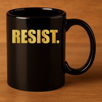 Limited Edition Resist Gold Print 11oz C Handle Ceramic Mug