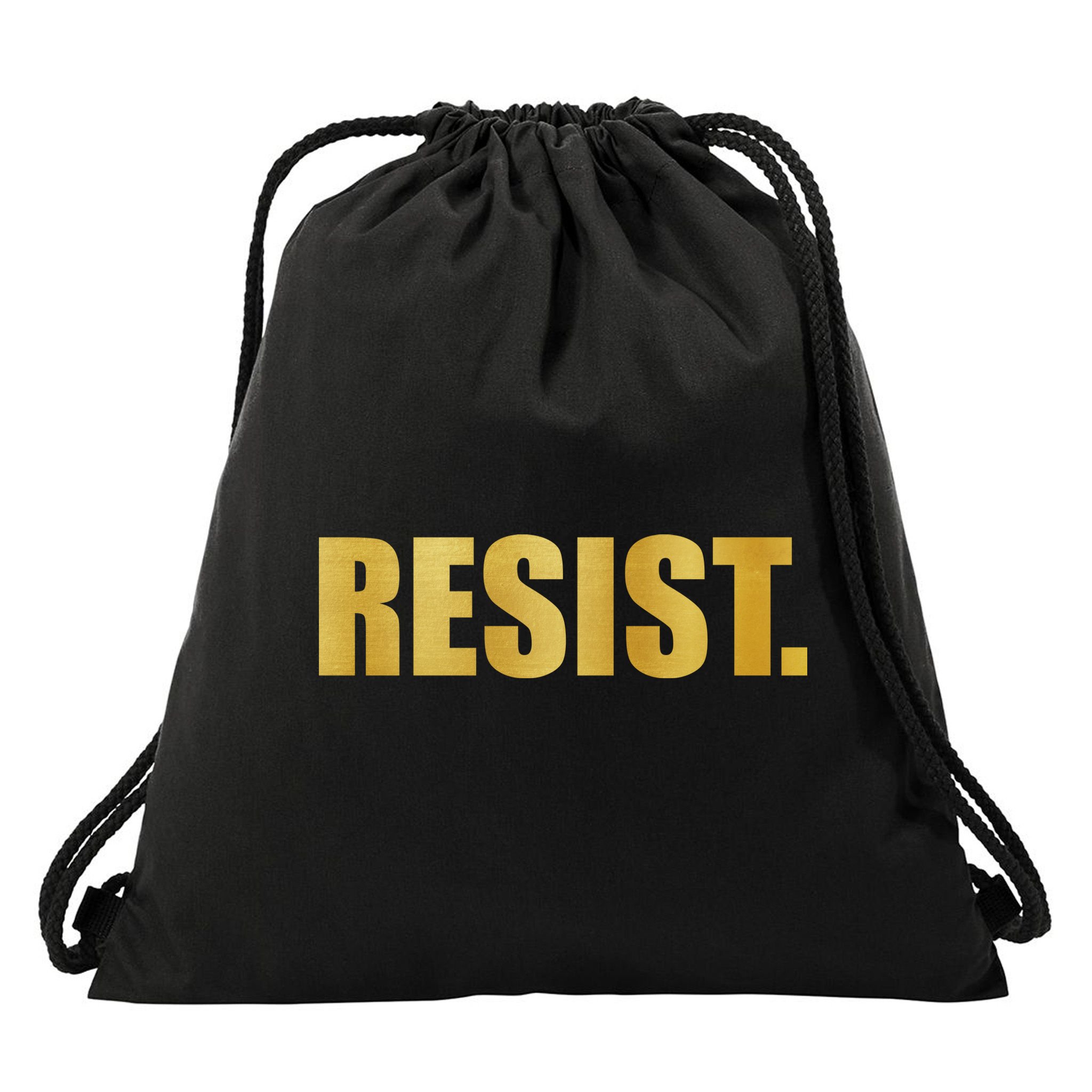 Limited Edition Resist Gold Print Drawstring Bag