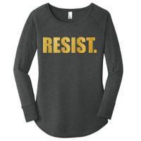 Limited Edition Resist Gold Print Women's Perfect Tri Tunic Long Sleeve Shirt