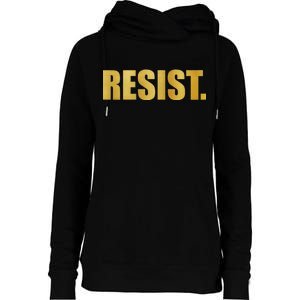 Limited Edition Resist Gold Print Womens Funnel Neck Pullover Hood