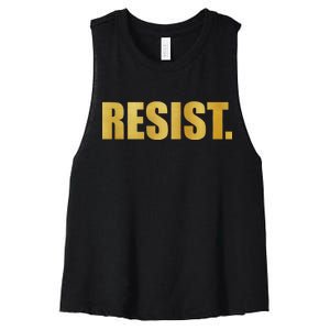 Limited Edition Resist Gold Print Women's Racerback Cropped Tank