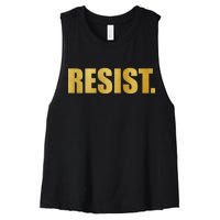 Limited Edition Resist Gold Print Women's Racerback Cropped Tank