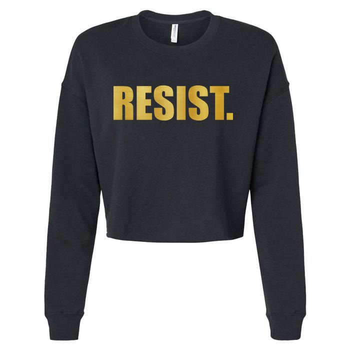 Limited Edition Resist Gold Print Cropped Pullover Crew