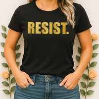 Limited Edition Resist Gold Print Womens T-Shirt