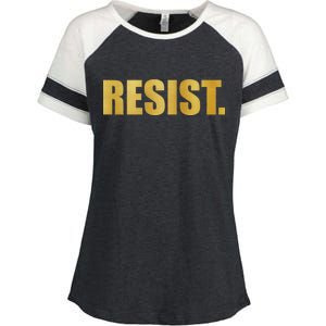 Limited Edition Resist Gold Print Enza Ladies Jersey Colorblock Tee