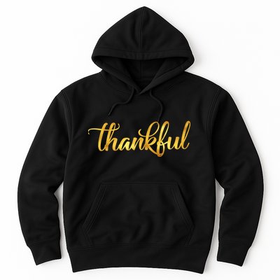 Limited Edition Thankful Thanksgiving Gold Print Hoodie