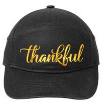 Limited Edition Thankful Thanksgiving Gold Print 7-Panel Snapback Hat