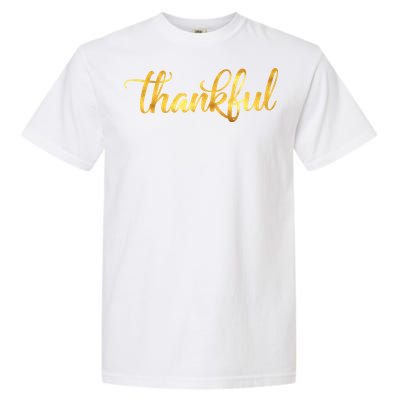 Limited Edition Thankful Thanksgiving Gold Print Garment-Dyed Heavyweight T-Shirt