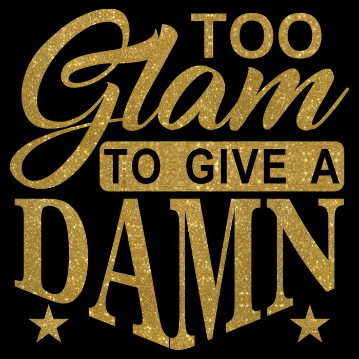 Limited Edition Too Glam To Give A Damn Glitter Print T-Shirt