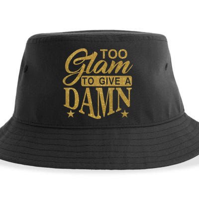 Limited Edition Too Glam To Give A Damn Glitter Print Sustainable Bucket Hat