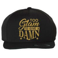 Limited Edition Too Glam To Give A Damn Glitter Print Wool Snapback Cap