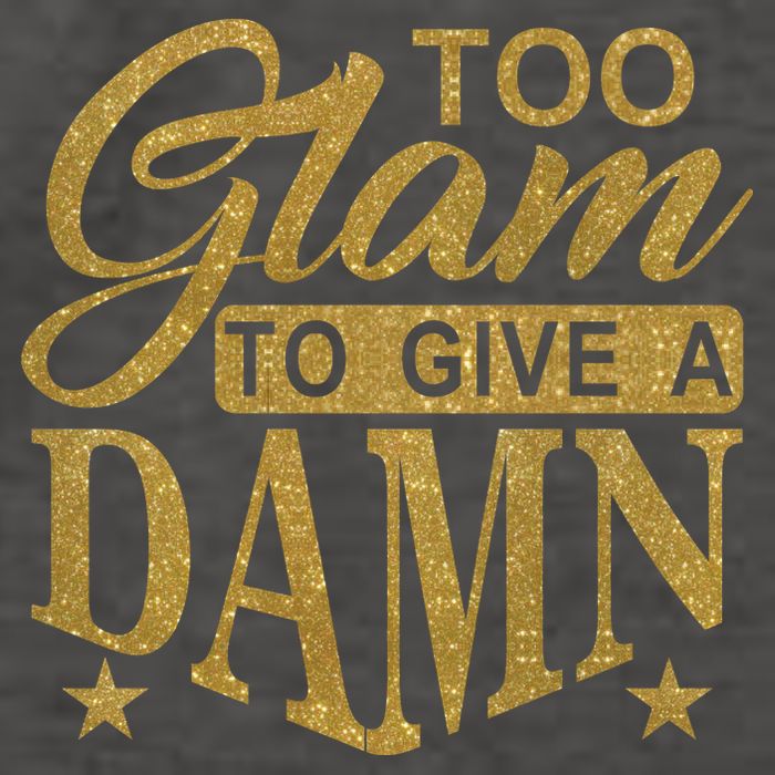 Limited Edition Too Glam To Give A Damn Glitter Print Vector Backpack
