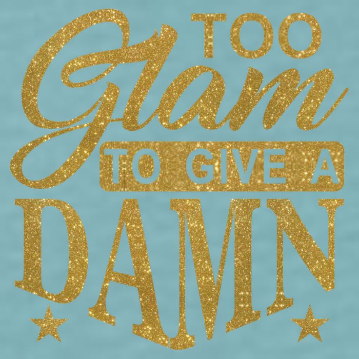 Limited Edition Too Glam To Give A Damn Glitter Print Sueded Cloud Jersey T-Shirt