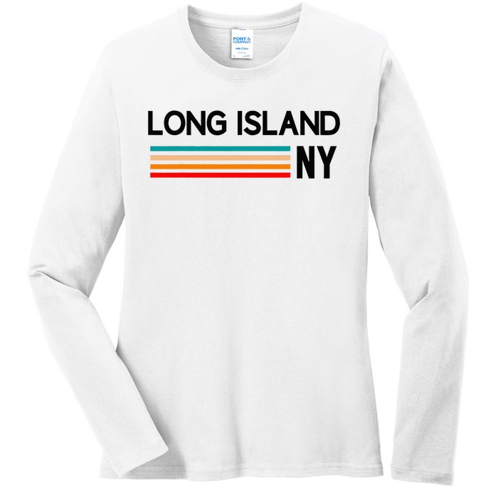 Long Island Ny Souvenir Native Long Islander Map Nyc Ladies Long Sleeve Shirt