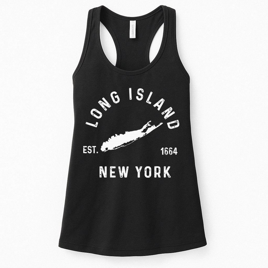 Long Island New York Ny Vintage Established Sports Womens Tank Top