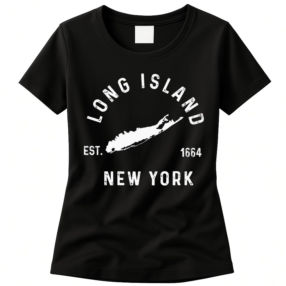 Long Island New York Ny Vintage Established Sports Womens T-Shirt