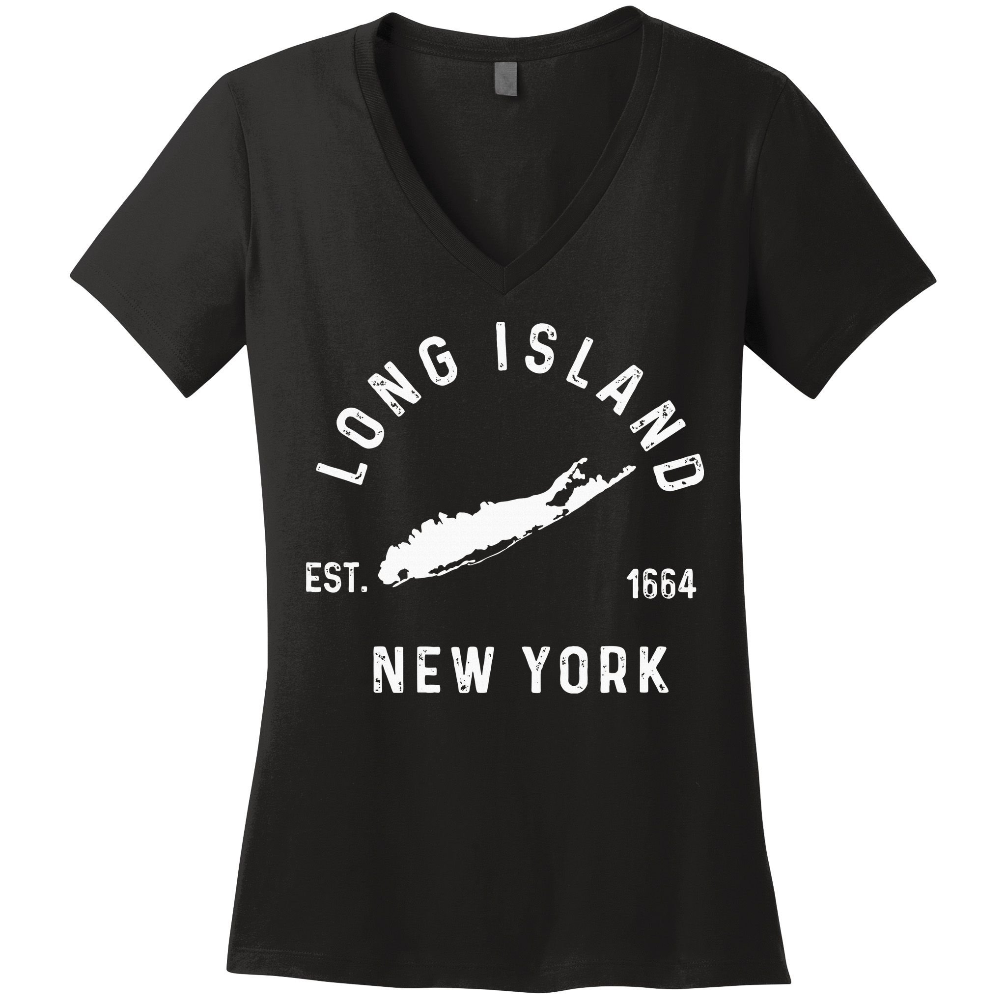 Long Island New York Ny Vintage Established Sports Women's V-Neck T-Shirt