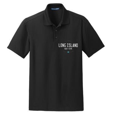 Long Island Ny Beach Waves Gift Dry Zone Grid Polo