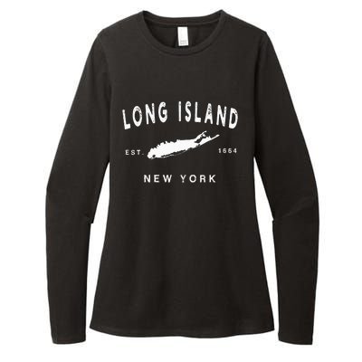 Long Island Ny Souvenir Native Long Islander Map Nyc Womens CVC Long Sleeve Shirt