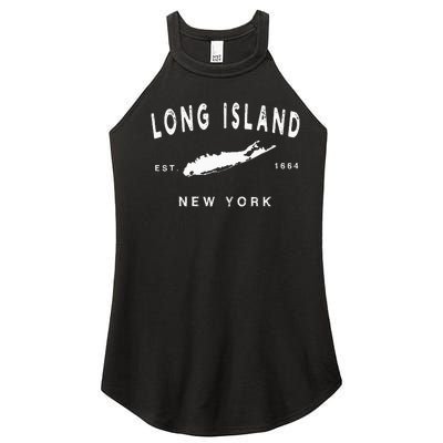 Long Island Ny Souvenir Native Long Islander Map Nyc Women’s Perfect Tri Rocker Tank