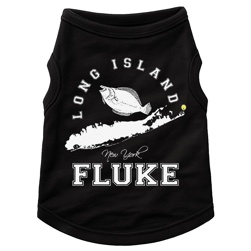 Long Island New York Fluke Fishing Graphic Doggie Tank