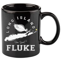 Long Island New York Fluke Fishing Graphic 11oz C Handle Ceramic Mug
