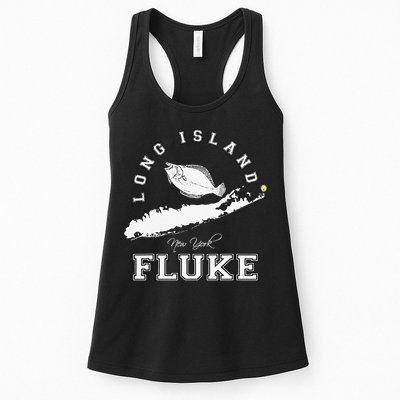 Long Island New York Fluke Fishing Graphic Womens Tank Top