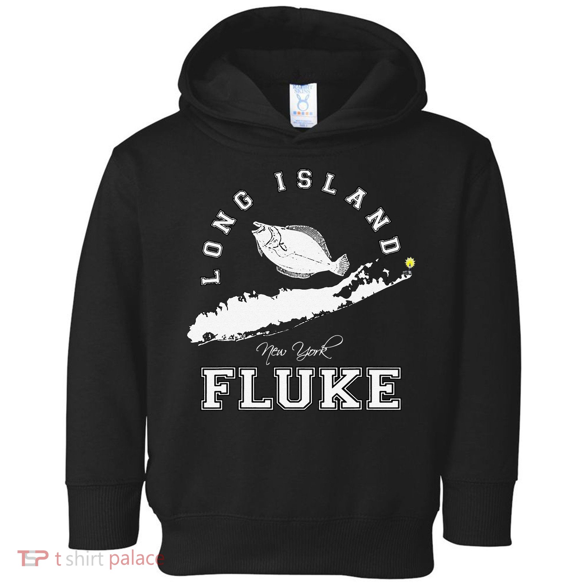Long Island New York Fluke Fishing Graphic Toddler Hoodie