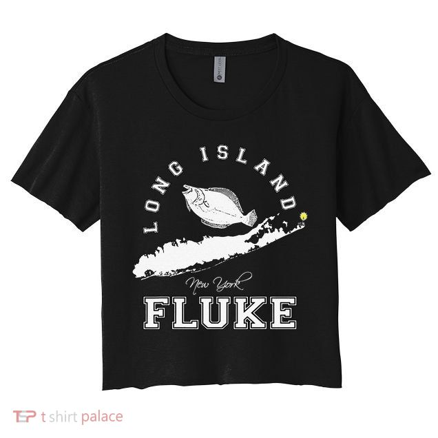 Long Island New York Fluke Fishing Graphic Crop Top
