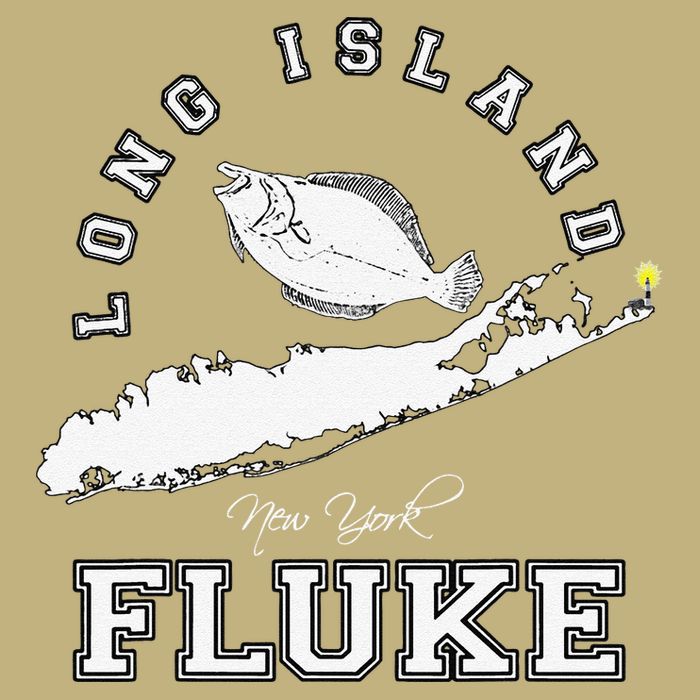 Long Island New York Fluke Fishing Graphic Cooling Performance Crew T-Shirt