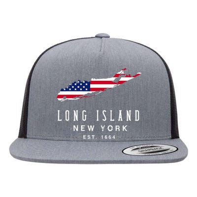 Long Island Ny Souvenir Native Long Islander Map Nyc Flat Bill Trucker Hat