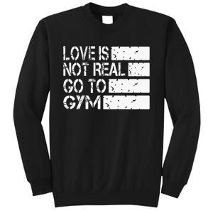 Love Is Not Real Go To Gym Funny Fitness Motivation Sweatshirt