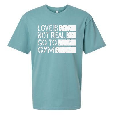 Love Is Not Real Go To Gym Funny Fitness Motivation Sueded Cloud Jersey T-Shirt