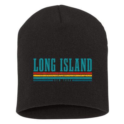 Long Island Ny New York Pride Vintage Long Island Short Acrylic Beanie