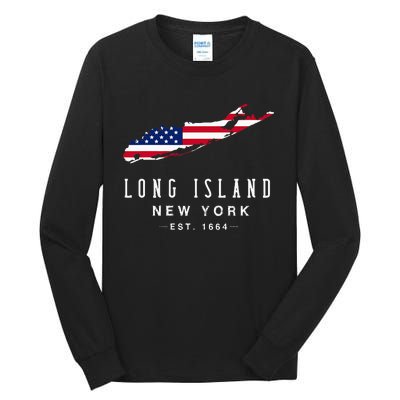 Long Island Ny Souvenir Native Long Islander Map Tall Long Sleeve T-Shirt