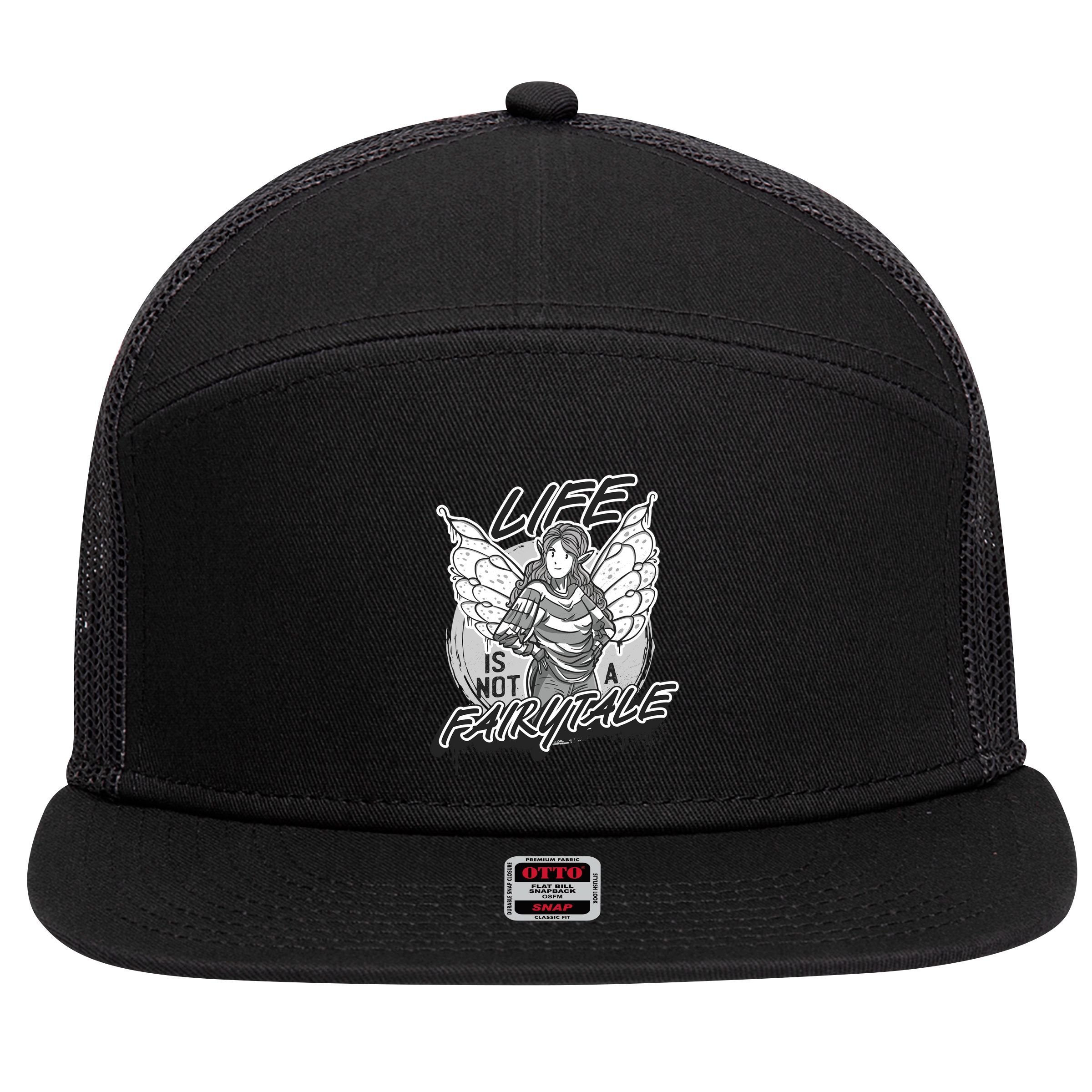 Life Is Not A Fairytale 7 Panel Mesh Trucker Snapback Hat