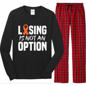 Losing Is Not An Option Leukemia Fighter Warrior Distressed Long Sleeve Pajama Set