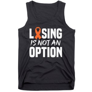 Losing Is Not An Option Leukemia Fighter Warrior Distressed Tank Top