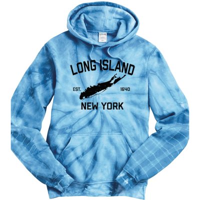 Long Island Ny Souvenir Native Long Islander Map Nyc Tie Dye Hoodie