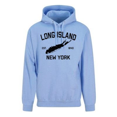 Long Island Ny Souvenir Native Long Islander Map Nyc Unisex Surf Hoodie