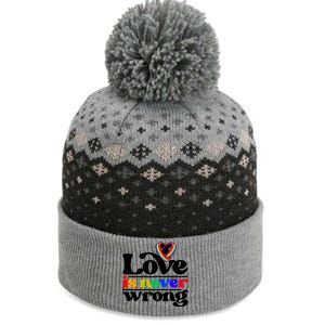 Love Is Never Wrong Lgbtq Diversity Rainbow Pride Gay Queer Funny Gift The Baniff Cuffed Pom Beanie