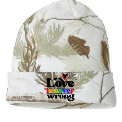 Love Is Never Wrong Lgbtq Diversity Rainbow Pride Gay Queer Funny Gift Kati Licensed 12" Camo Beanie