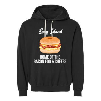 Long Island New York Bacon Egg And Cheese Garment-Dyed Fleece Hoodie