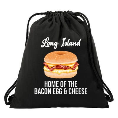 Long Island New York Bacon Egg And Cheese Drawstring Bag
