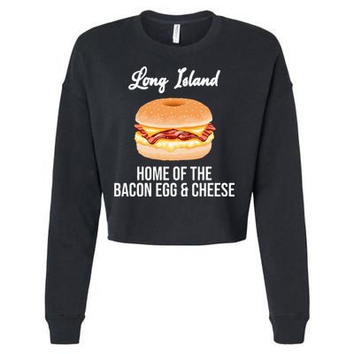 Long Island New York Bacon Egg And Cheese Cropped Pullover Crew